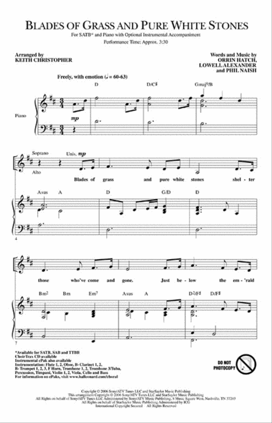 Blades of Grass and Pure White Stones Choir scores gallery preview page 2