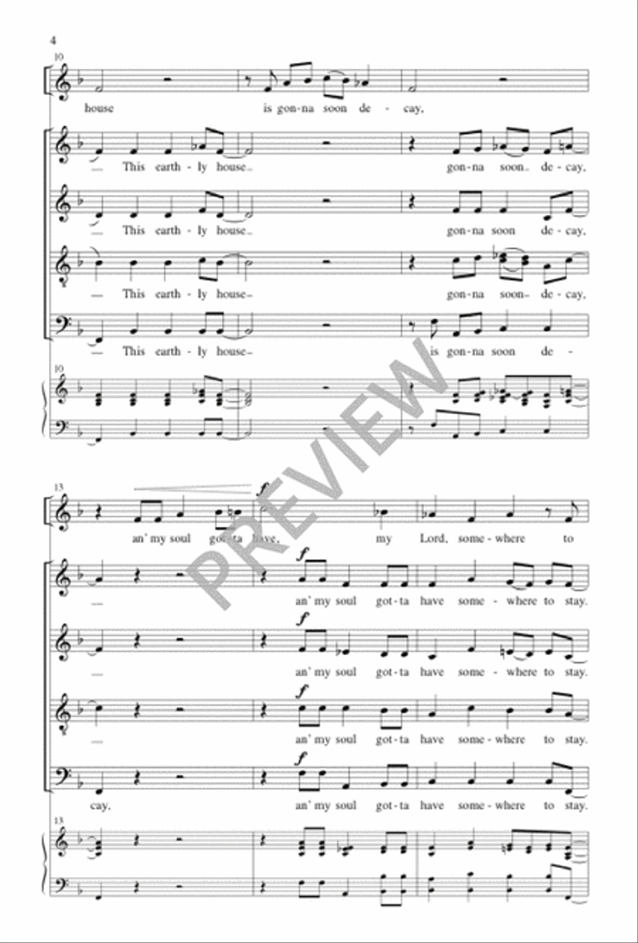 I'm Buildin' Me a Home 4-Part scores gallery preview page 5