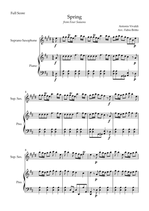 Spring (from Four Seasons of Antonio Vivaldi) for Soprano Saxophone Solo and Piano Accompaniment