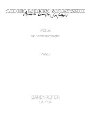 Book cover for Pollux for Chamber Orchestra