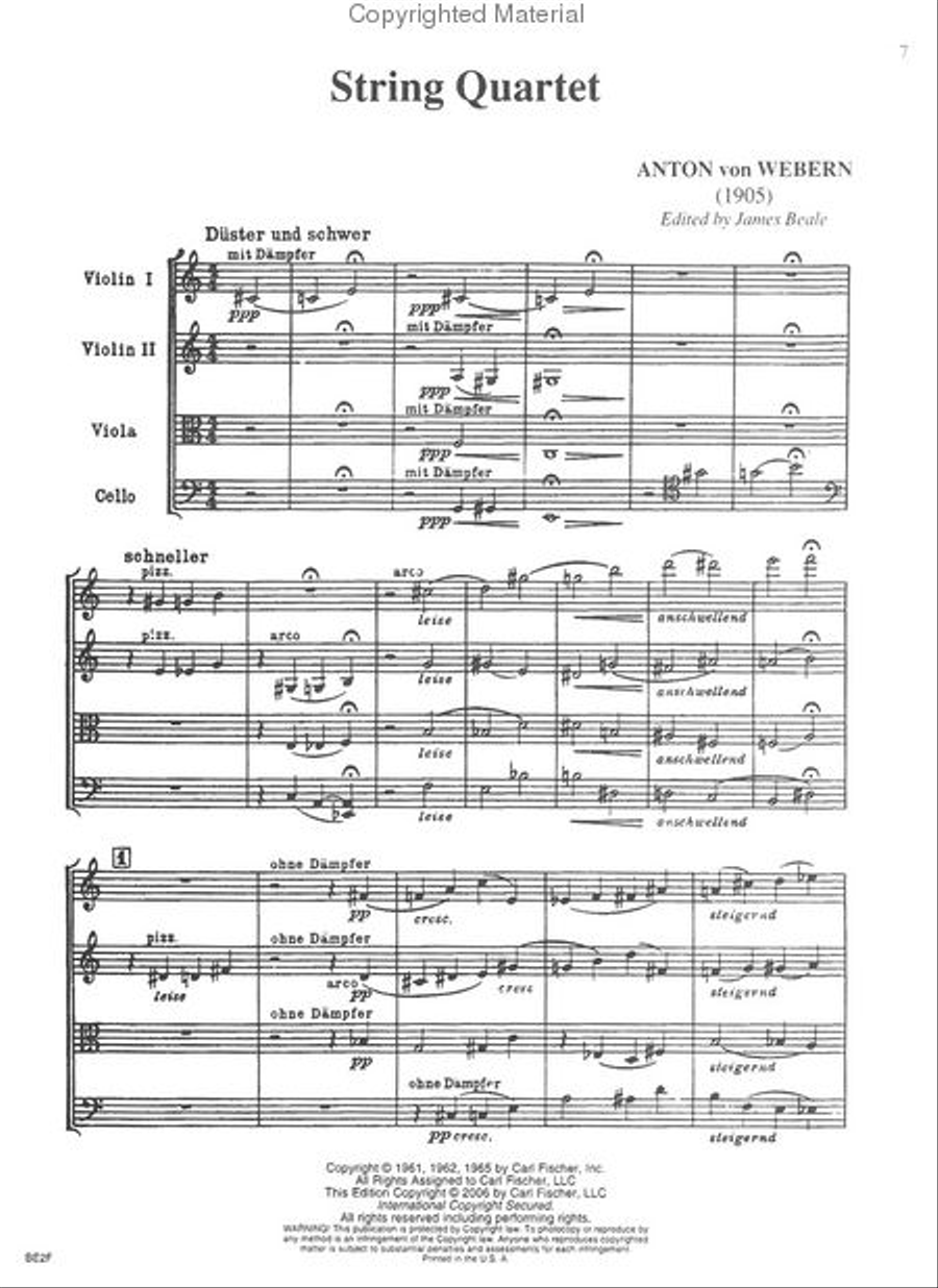 String Quartet (1905) String Quartet scores gallery preview page 2