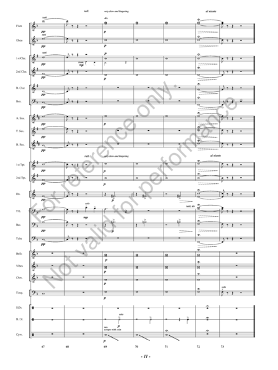 A Song Of Goodbye Concert Band scores gallery preview page 12