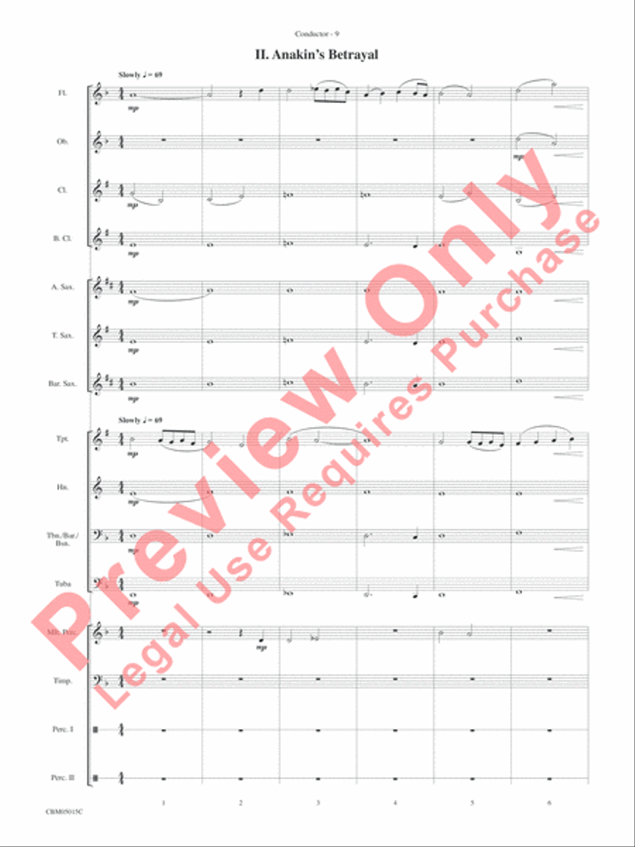 Themes from Star Wars: Episode III Revenge of the Sith Concert Band scores gallery preview page 12