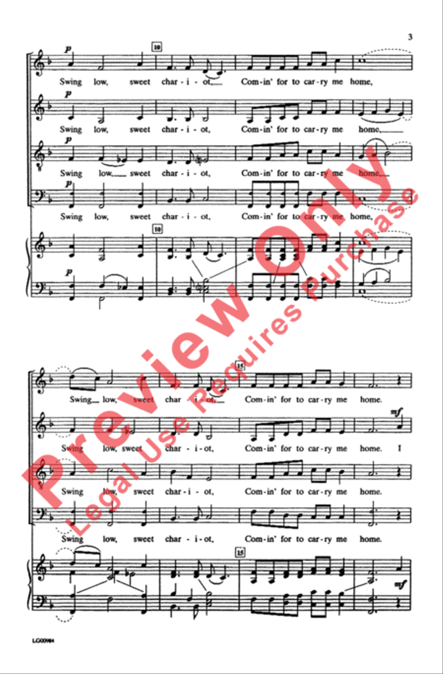 Swing Low, Sweet Chariot 4-Part scores gallery preview page 3