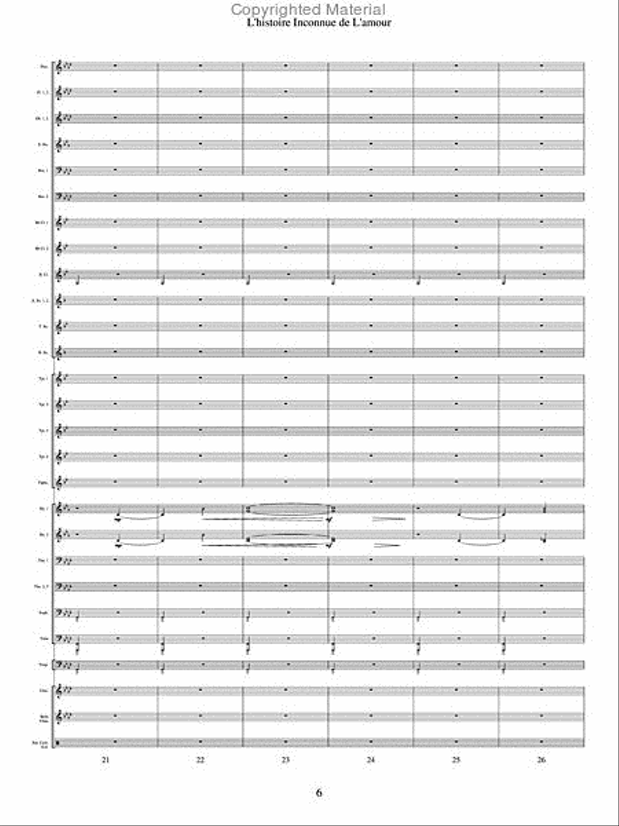 L'Histoire Inconnue De L'amour Concert Band scores gallery preview page 5