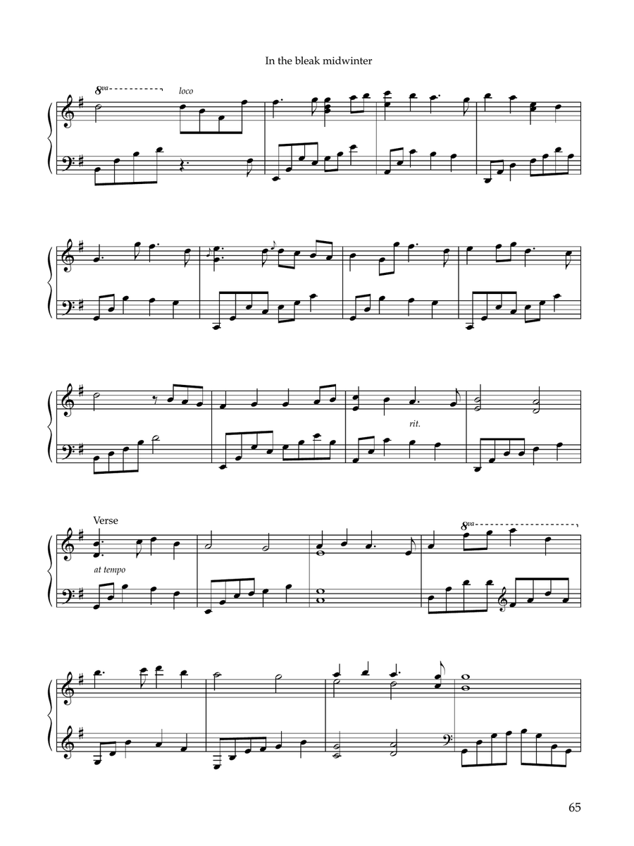 In the Bleak Midwinter Piano Solo scores gallery preview page 3