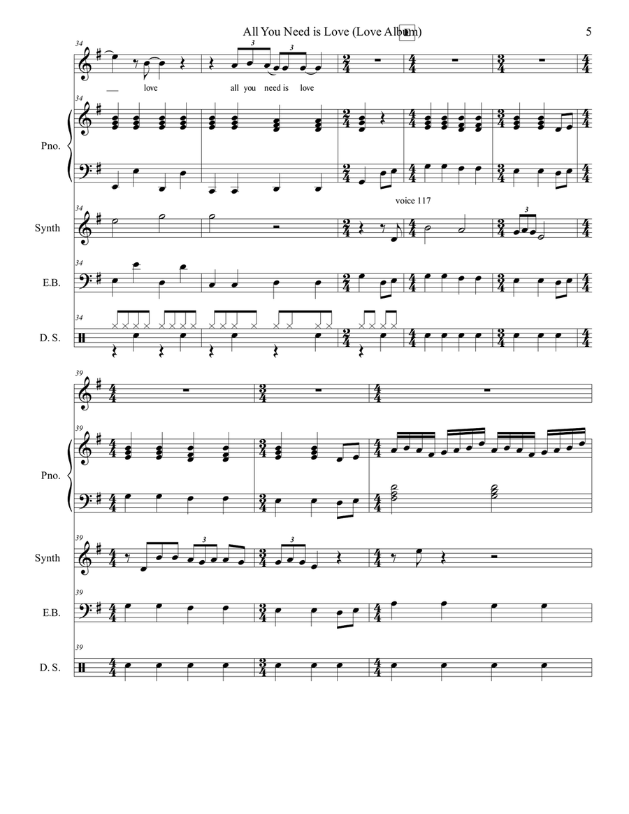 All You Need Is Love Small Ensemble scores gallery preview page 5