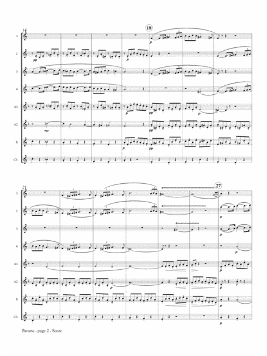 Pavane for Flute Orchestra Flute Choir scores gallery preview page 3