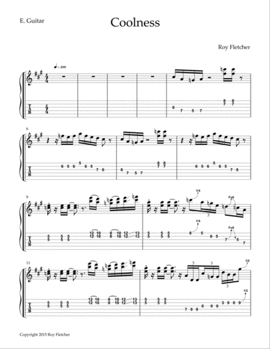Coolness Guitar Tablature scores gallery preview page 1