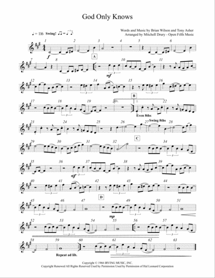 God Only Knows String Quartet scores gallery preview page 1