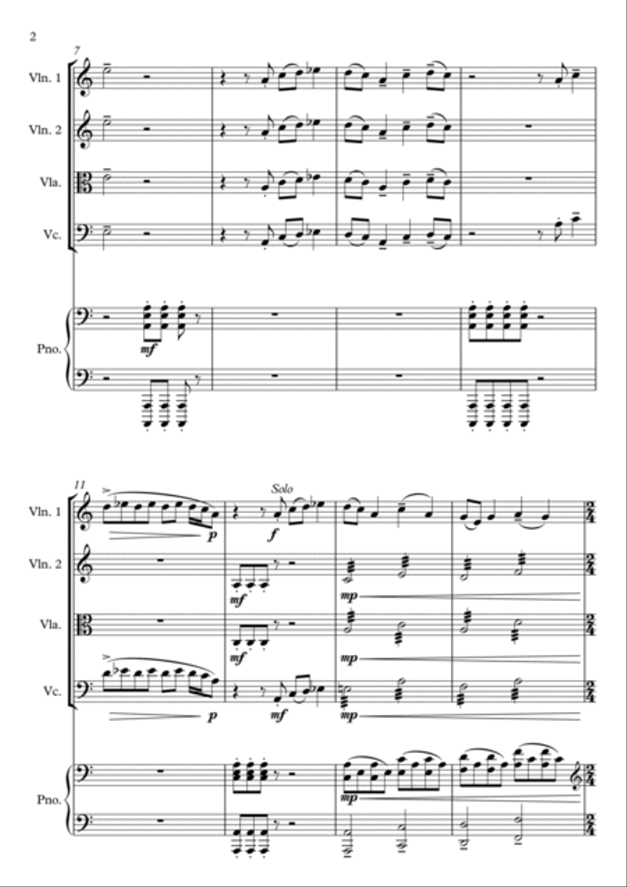 I Want You (she's So Heavy) Piano Quintet scores gallery preview page 2