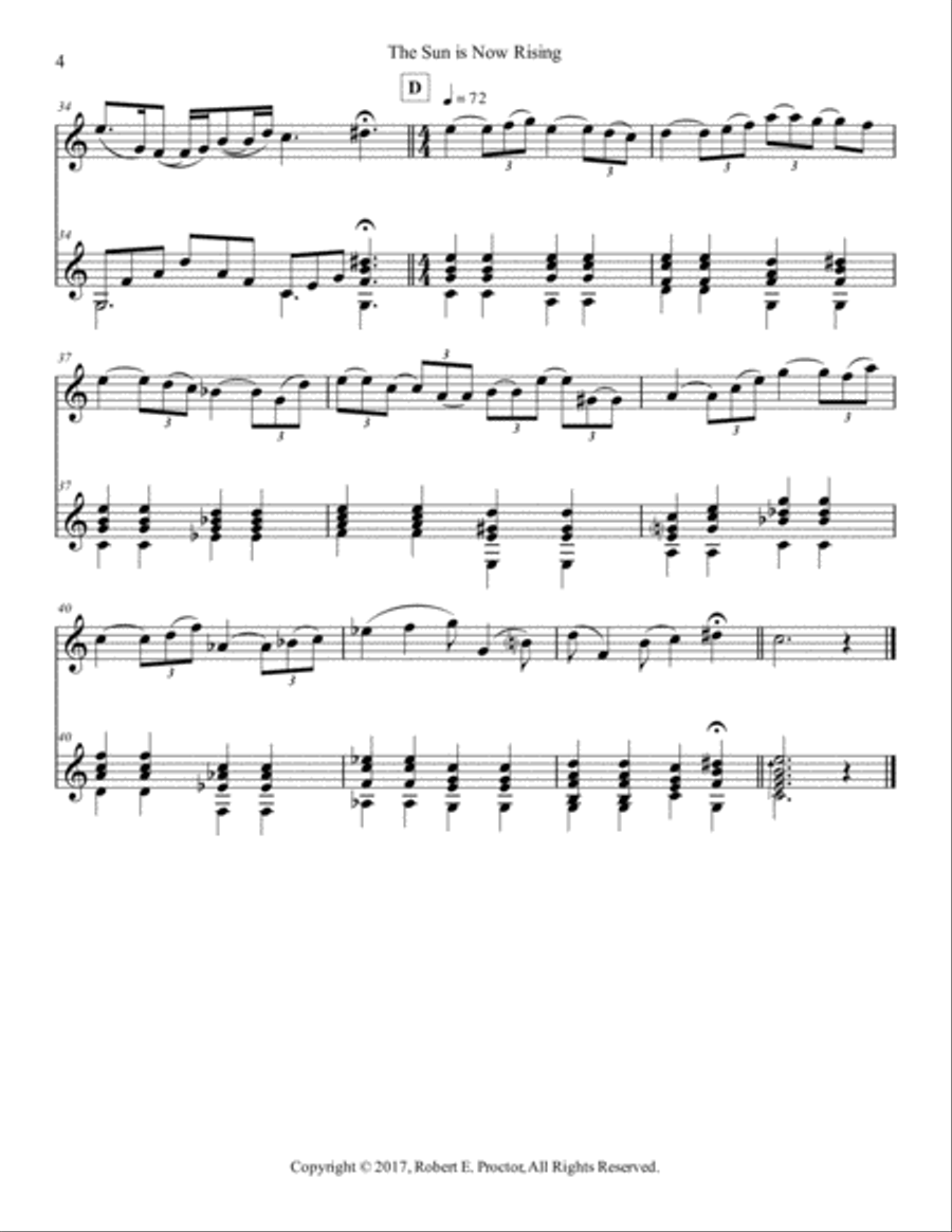 The Sun is Now Rising for Flute and Guitar Flute scores gallery preview page 5