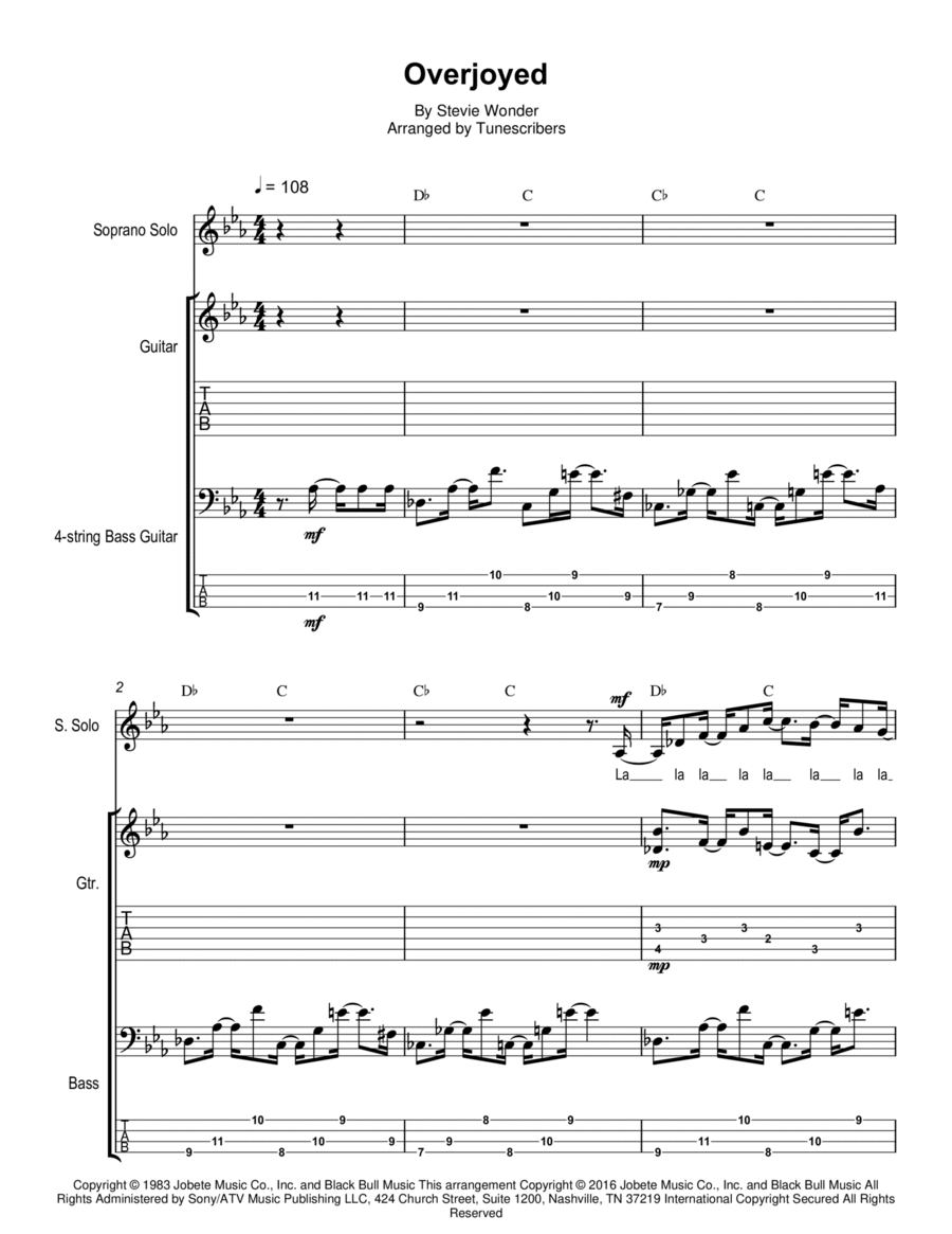 Overjoyed Electric Guitar scores gallery preview page 1