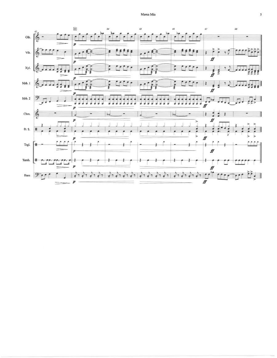 Mama Mia Percussion Ensemble scores gallery preview page 5