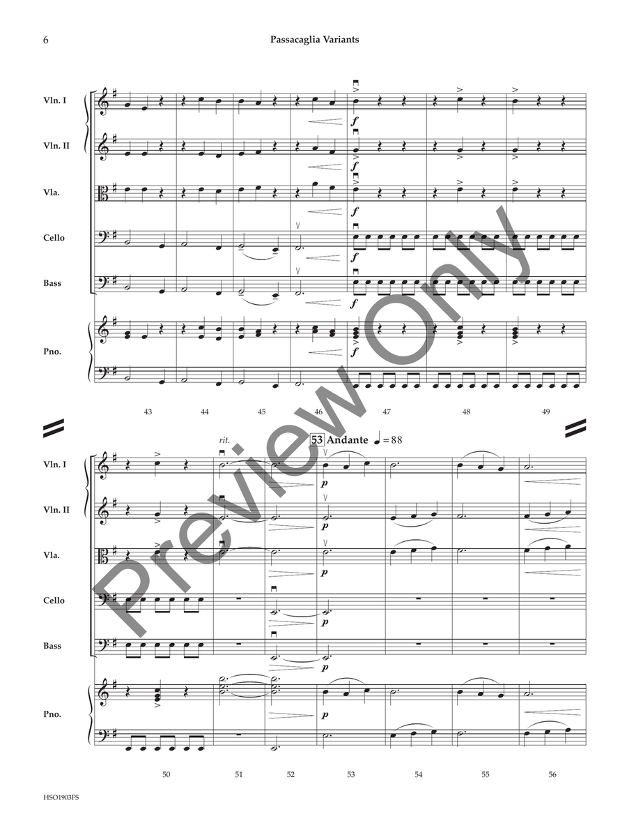Passacaglia Variants String Orchestra scores gallery preview page 5