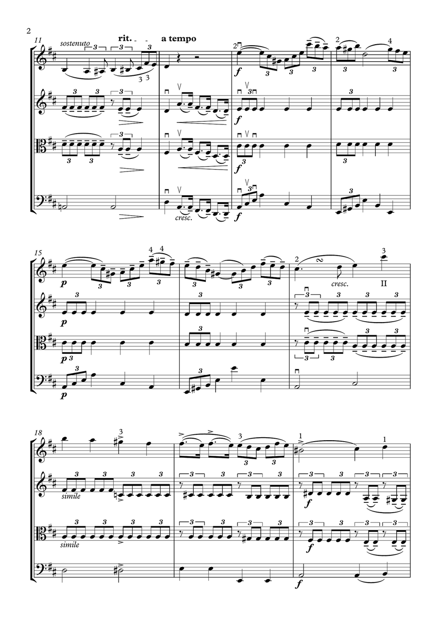 Cantabile, op. 17 - string quartet String Quartet scores gallery preview page 3