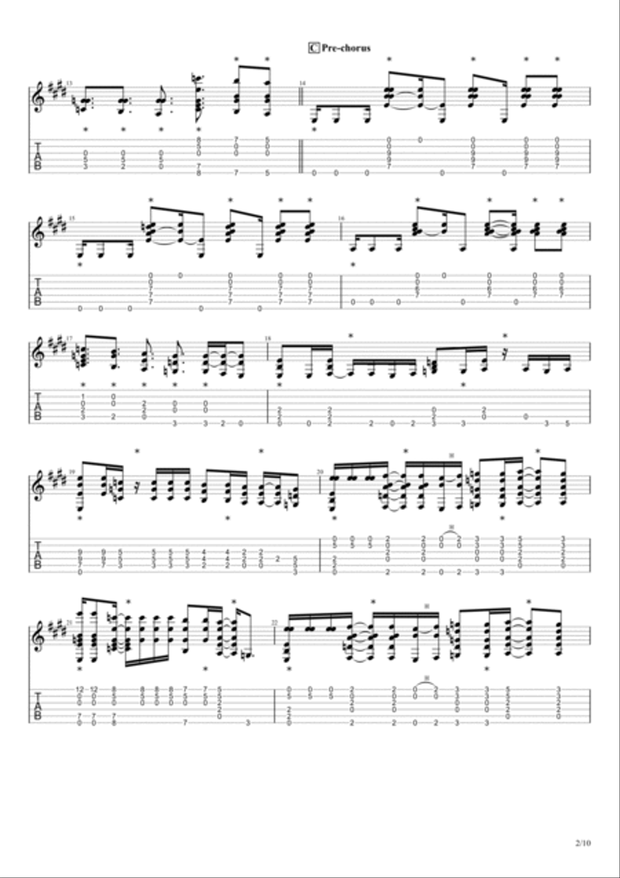 Tom Sawyer Guitar Tablature scores gallery preview page 2