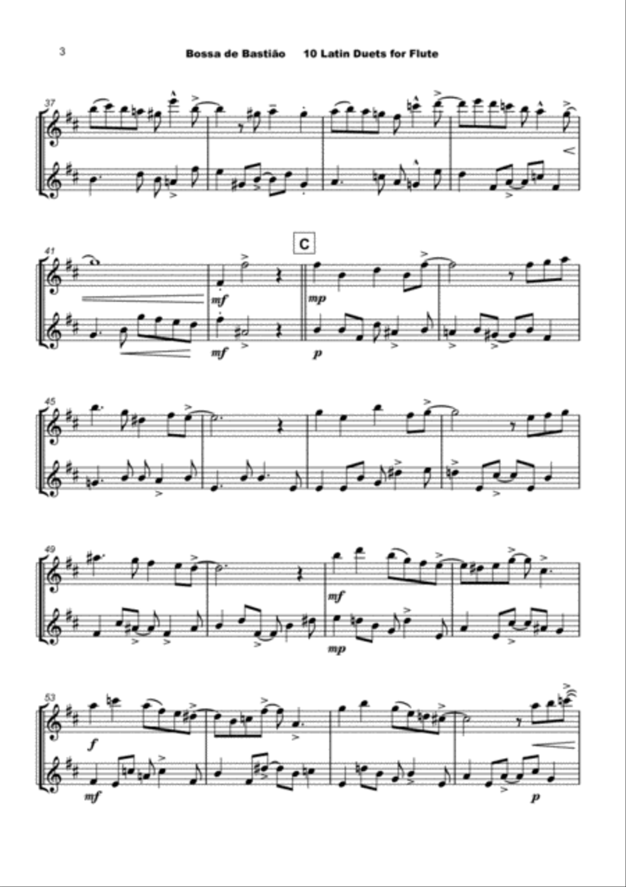10 Latin Duets, for Flute Flute Duet scores gallery preview page 5