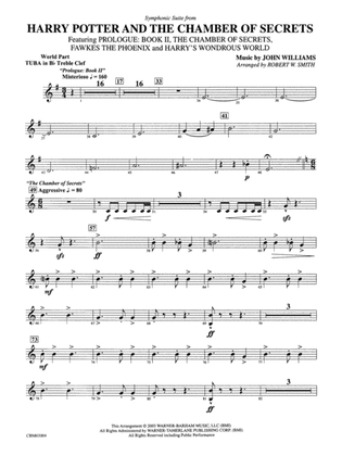 Harry Potter and the Chamber of Secrets, Symphonic Suite from: (wp) B-flat Tuba T.C.