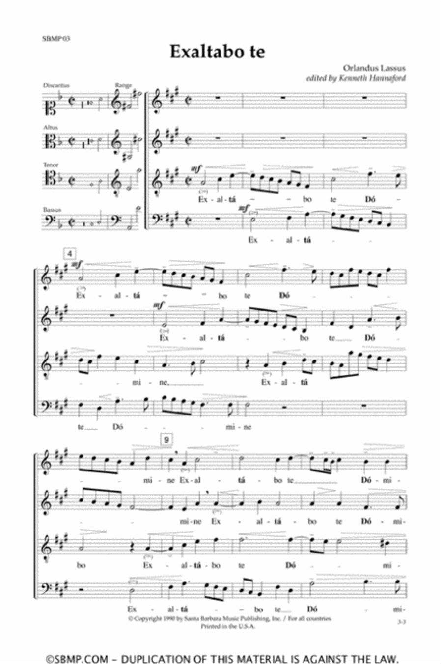 Exaltabo te - SATB Octavo 4-Part scores gallery preview page 2