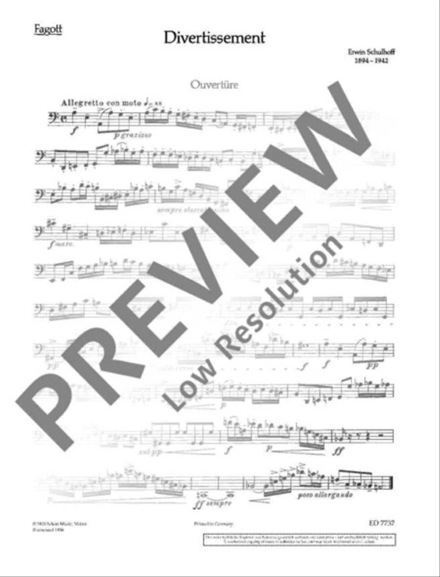 Divertissement Bassoon scores gallery preview page 16