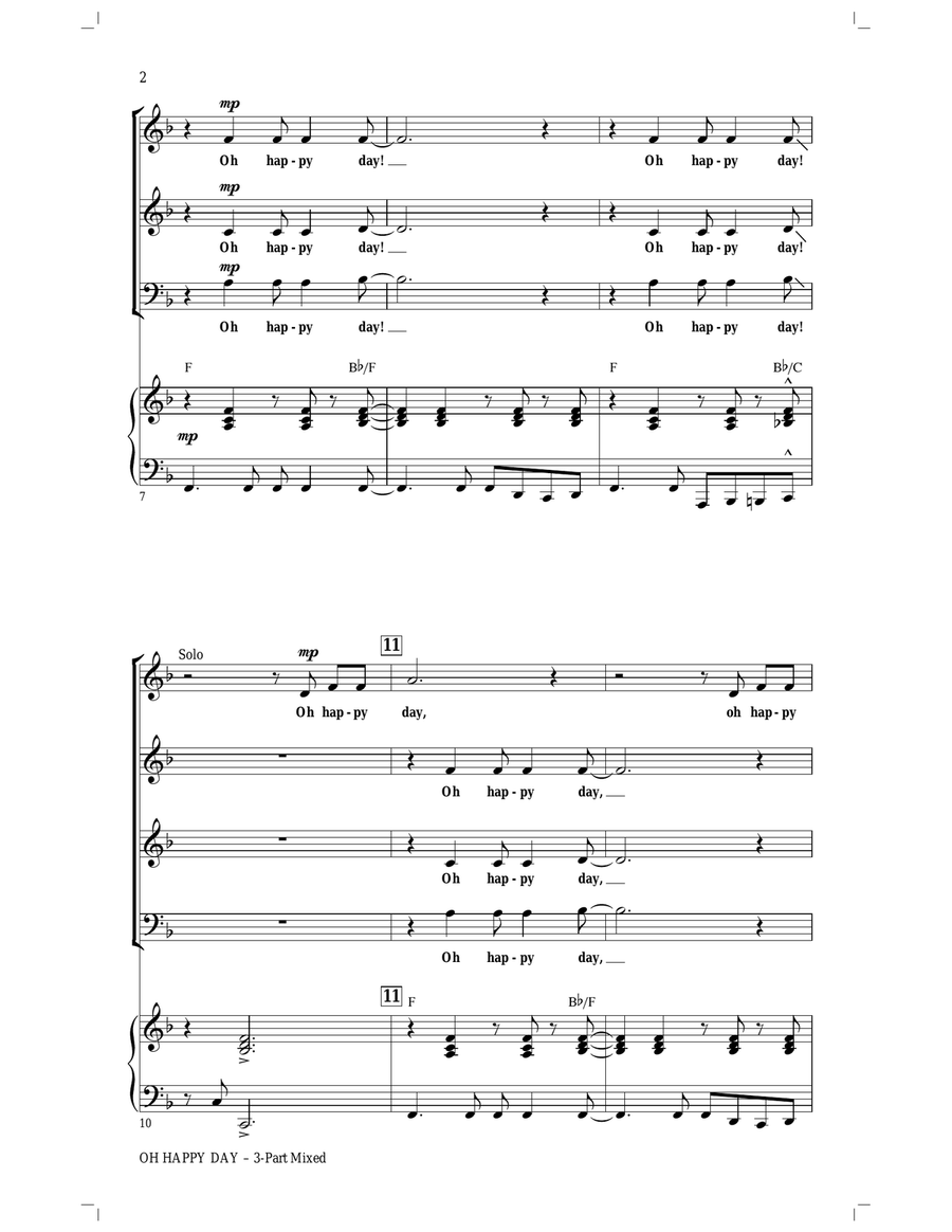 Oh Happy Day (arr. Roger Emerson) 3-Part scores gallery preview page 2