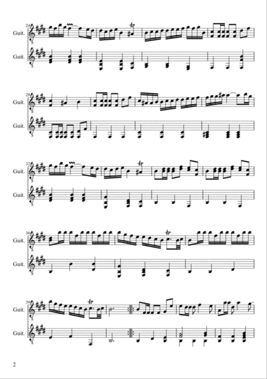 Sonata K380 Classical Guitar scores gallery preview page 2
