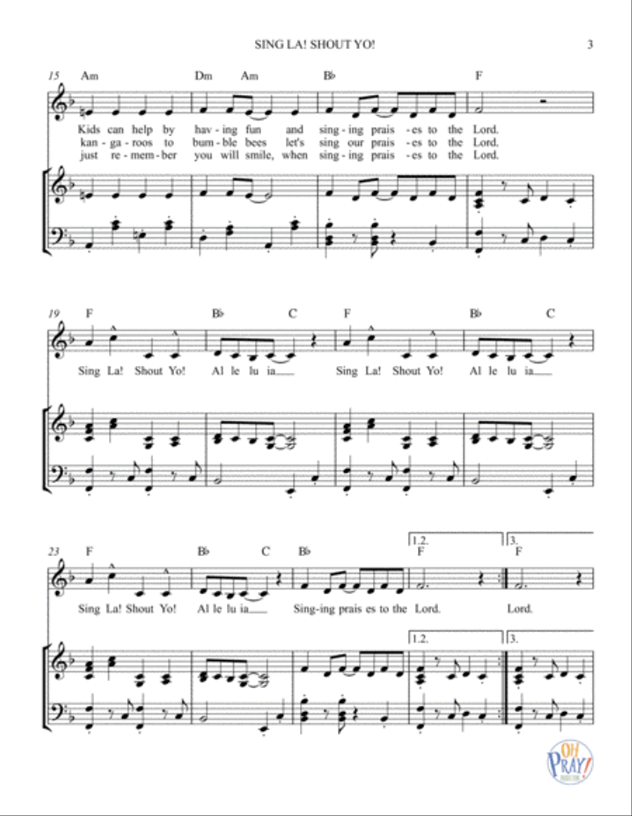 Sing La! Shout Yo! Sing La! Shout Yo! Voice scores gallery preview page 4