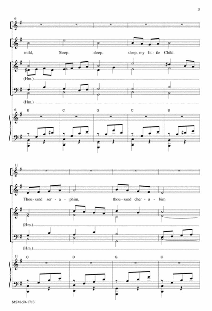 The Sleep of the Infant Jesus 4-Part scores gallery preview page 3