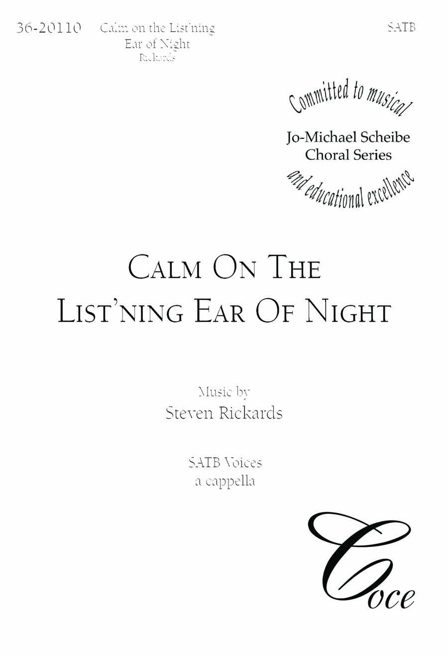 Calm On The List'ning Ear Of Night 4-Part scores gallery preview page 1
