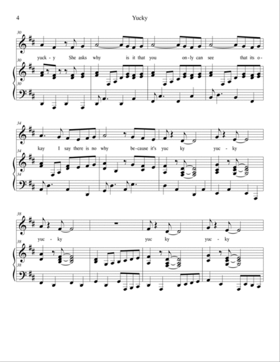 Yucky Unison Choir scores gallery preview page 4