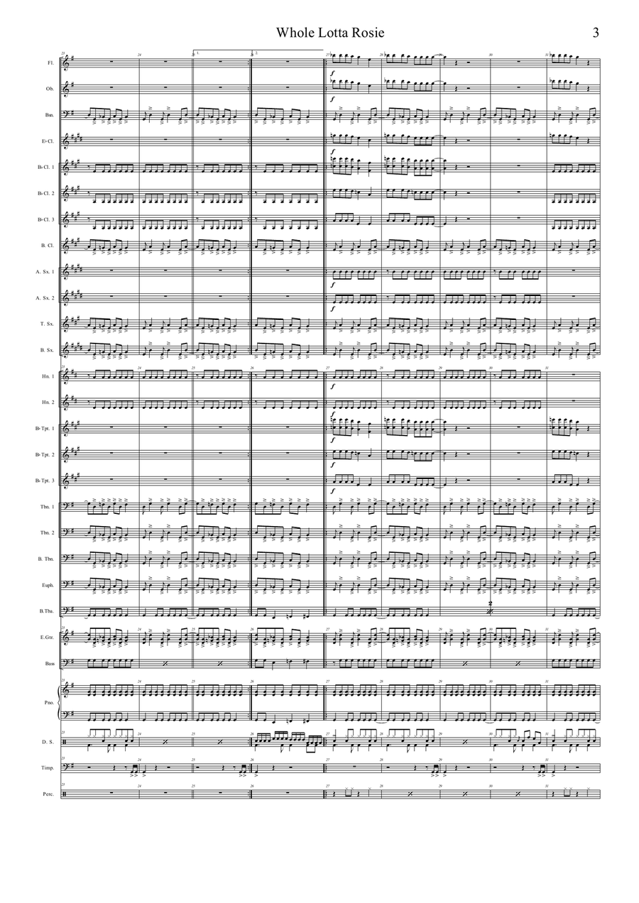 Whole Lotta Rosie Concert Band scores gallery preview page 3