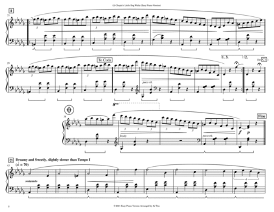 Chopin's Little Dog Waltz (Easy Piano Version) Piano Method scores gallery preview page 2