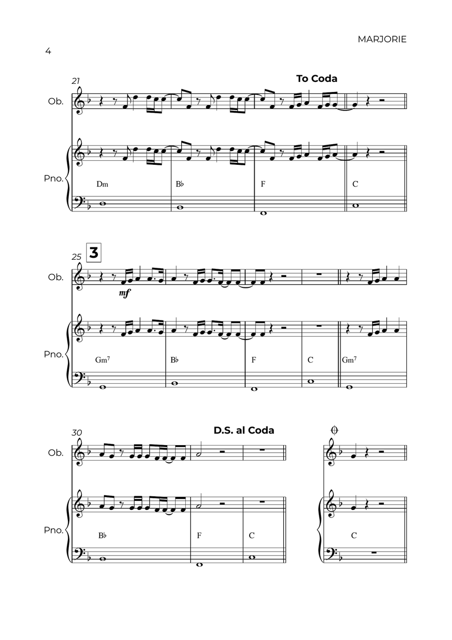 Marjorie Piano scores gallery preview page 4