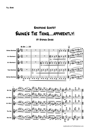 Book cover for 'Swing's The Thing...... Apparently!' for Saxophone Quintet