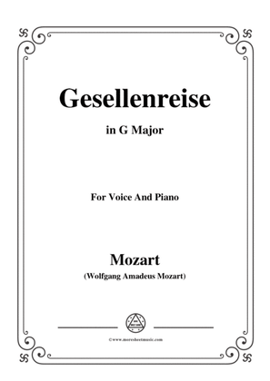 Book cover for Mozart-Gesellenreise,in G Major,for Voice and Piano