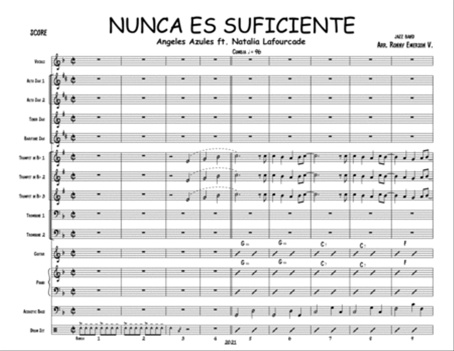 NUNCA ES SUFICIENTE Jazz Ensemble scores gallery preview page 2