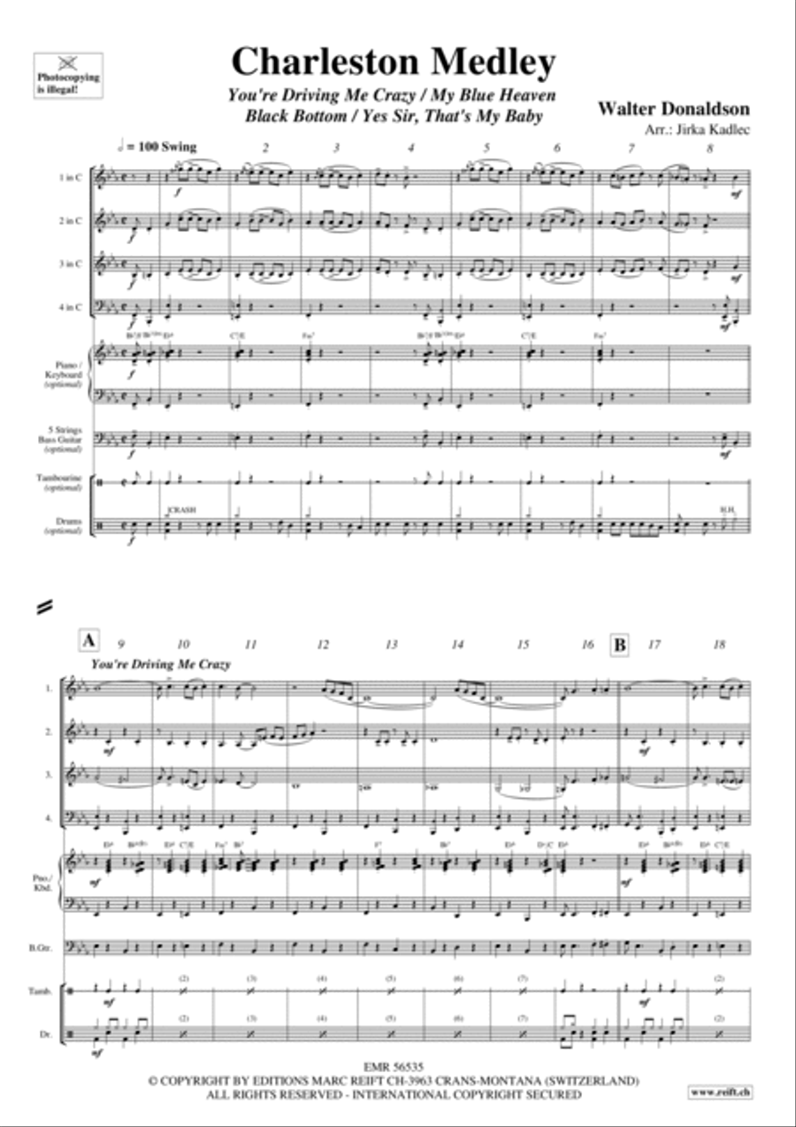 Charleston Medley Brass Quartet scores gallery preview page 3