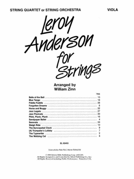 Leroy Anderson For Strings Viola