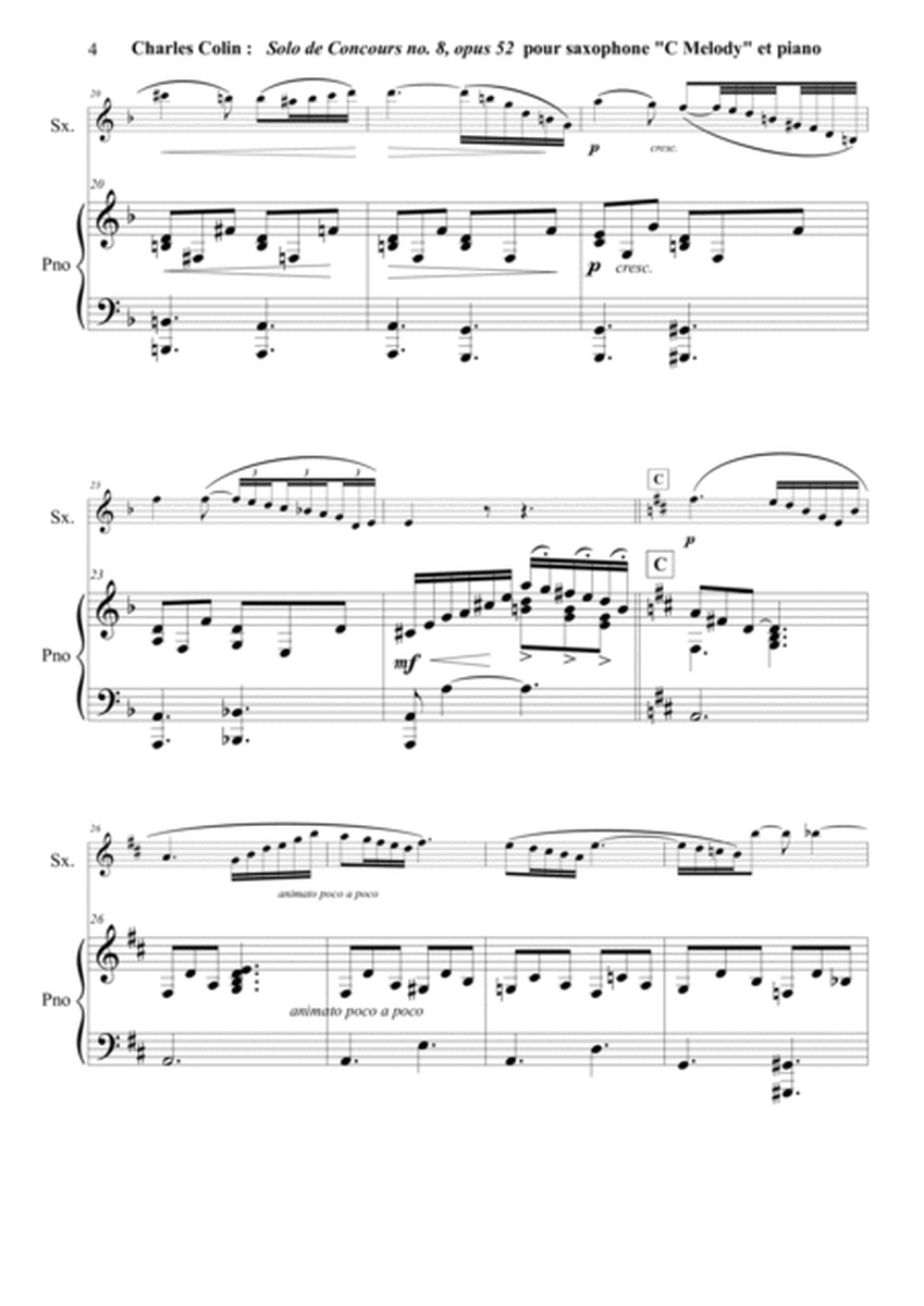 Solo de Concours, Opus 52 arranged for C Melody saxophone and piano