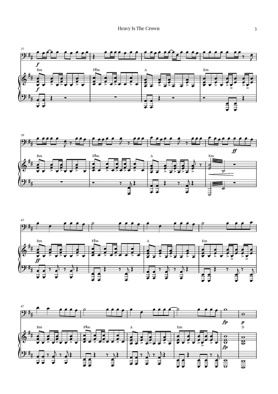 Heavy Is The Crown Piano scores gallery preview page 3