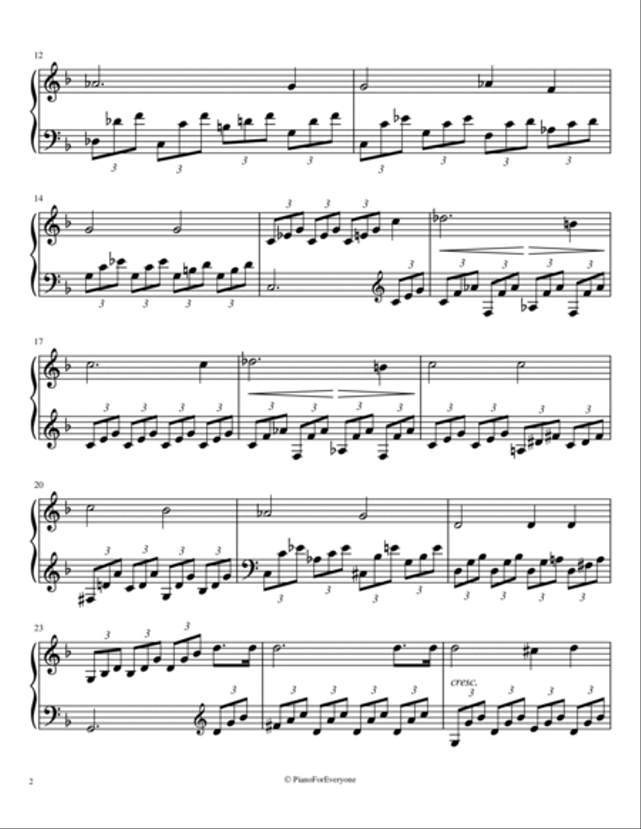 Moonlight Sonata 1st Movement - Beethoven (Easy Piano) Easy Piano scores gallery preview page 2