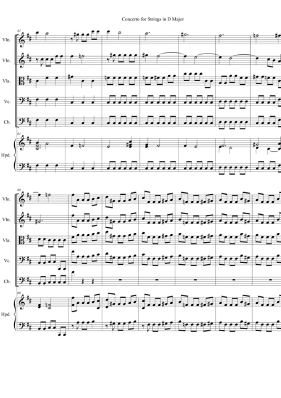 Concerto for Strings in D Major RV 121 Chamber Orchestra scores gallery preview page 6
