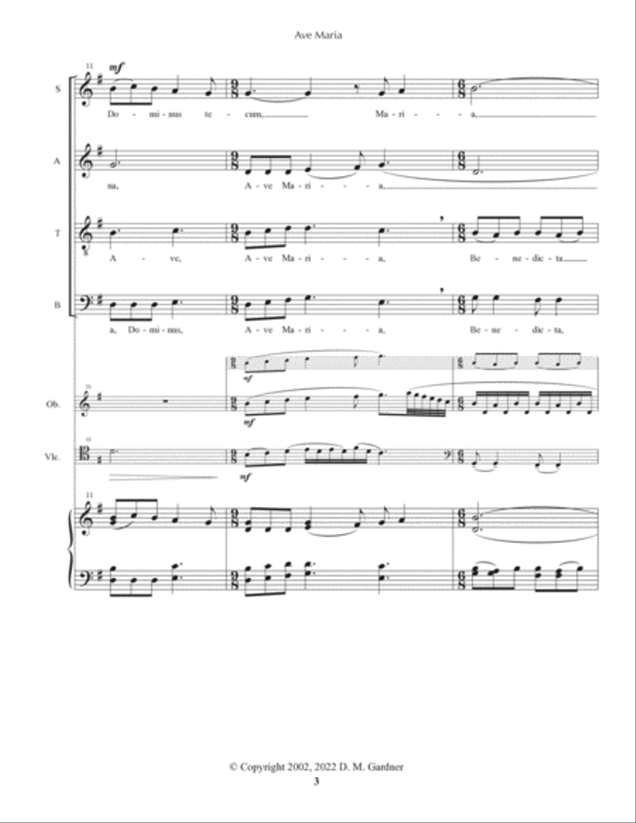 Ave Maria 4-Part scores gallery preview page 5