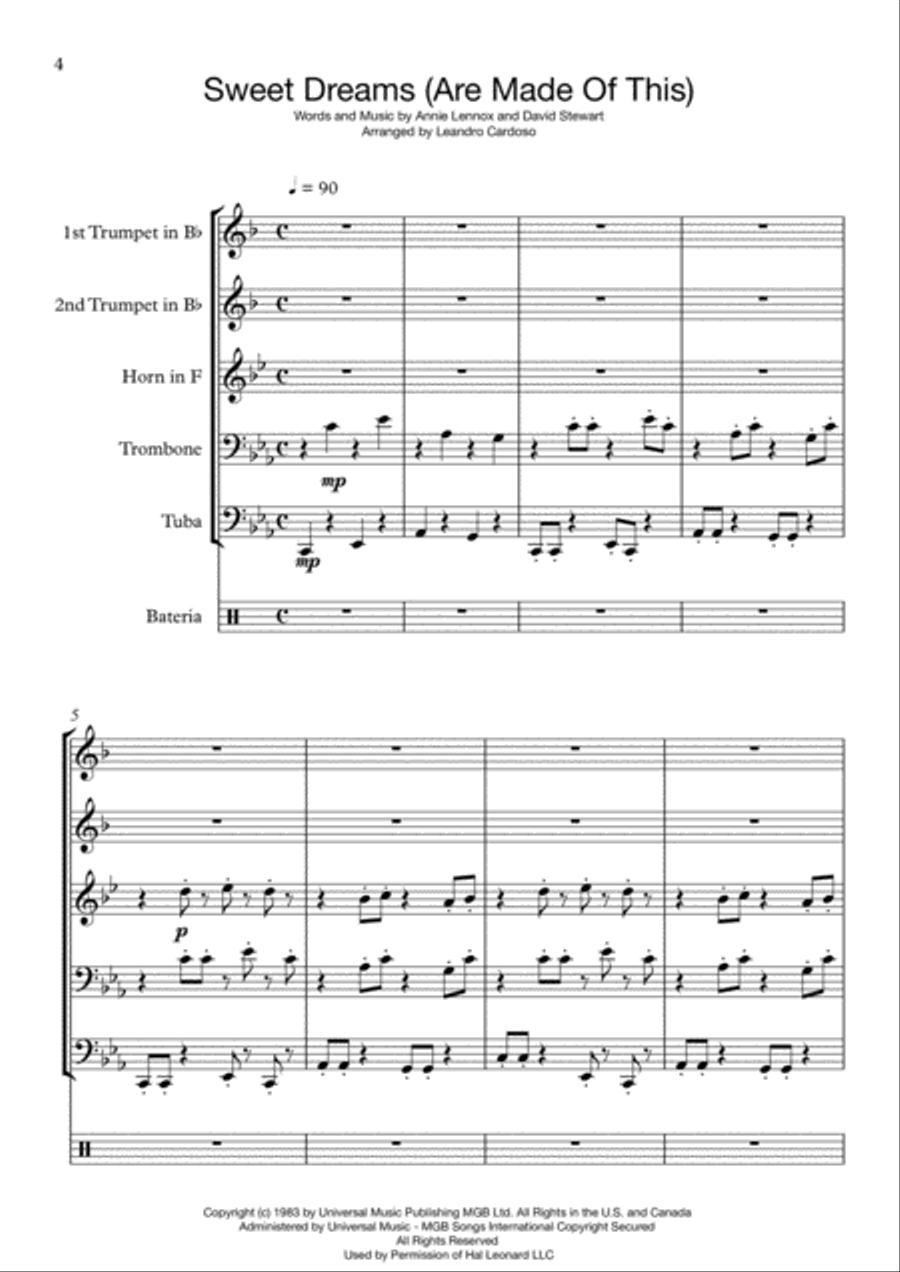 Sweet Dreams (Are Made Of This) Small Ensemble scores gallery preview page 4
