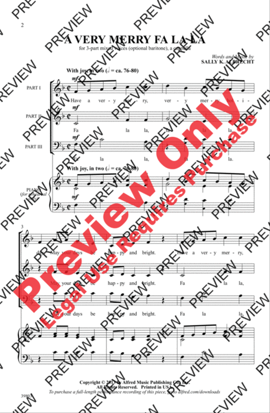 A Very Merry Fa La La A Very Merry Fa La La 3-Part scores gallery preview page 2