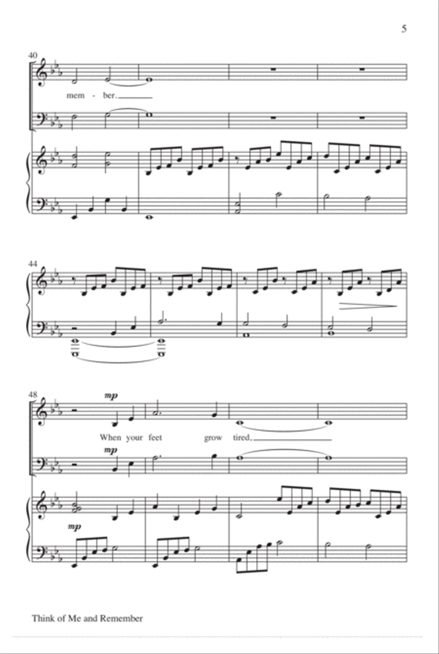 Think of Me and Remember 4-Part scores gallery preview page 6