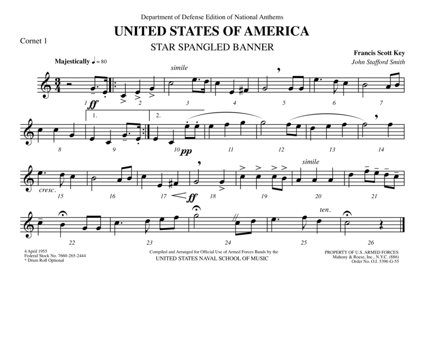 Star Spangled Banner School and Community scores gallery preview page 1
