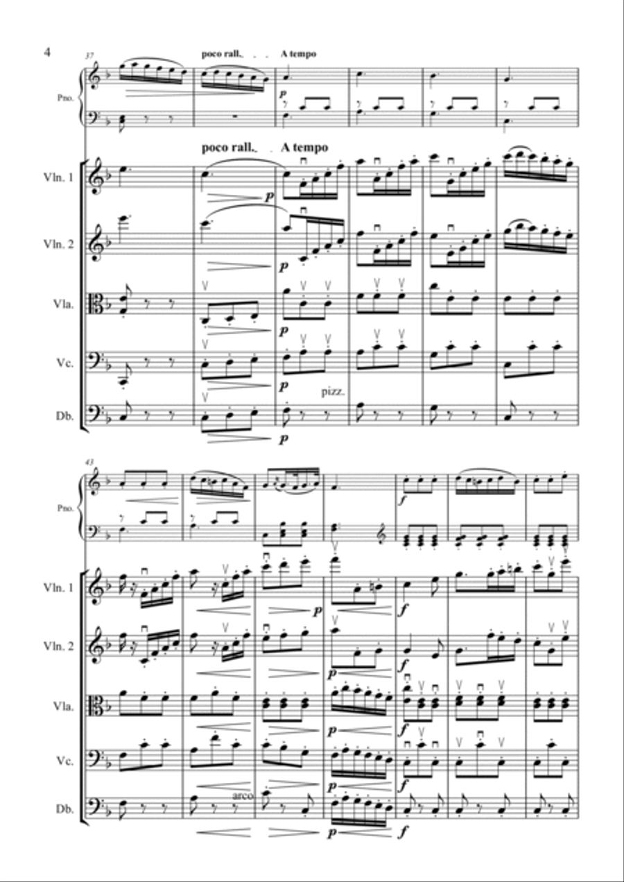 Mozart - Arietta - Pinao & String Quartet/String Orch Piano Quintet scores gallery preview page 4