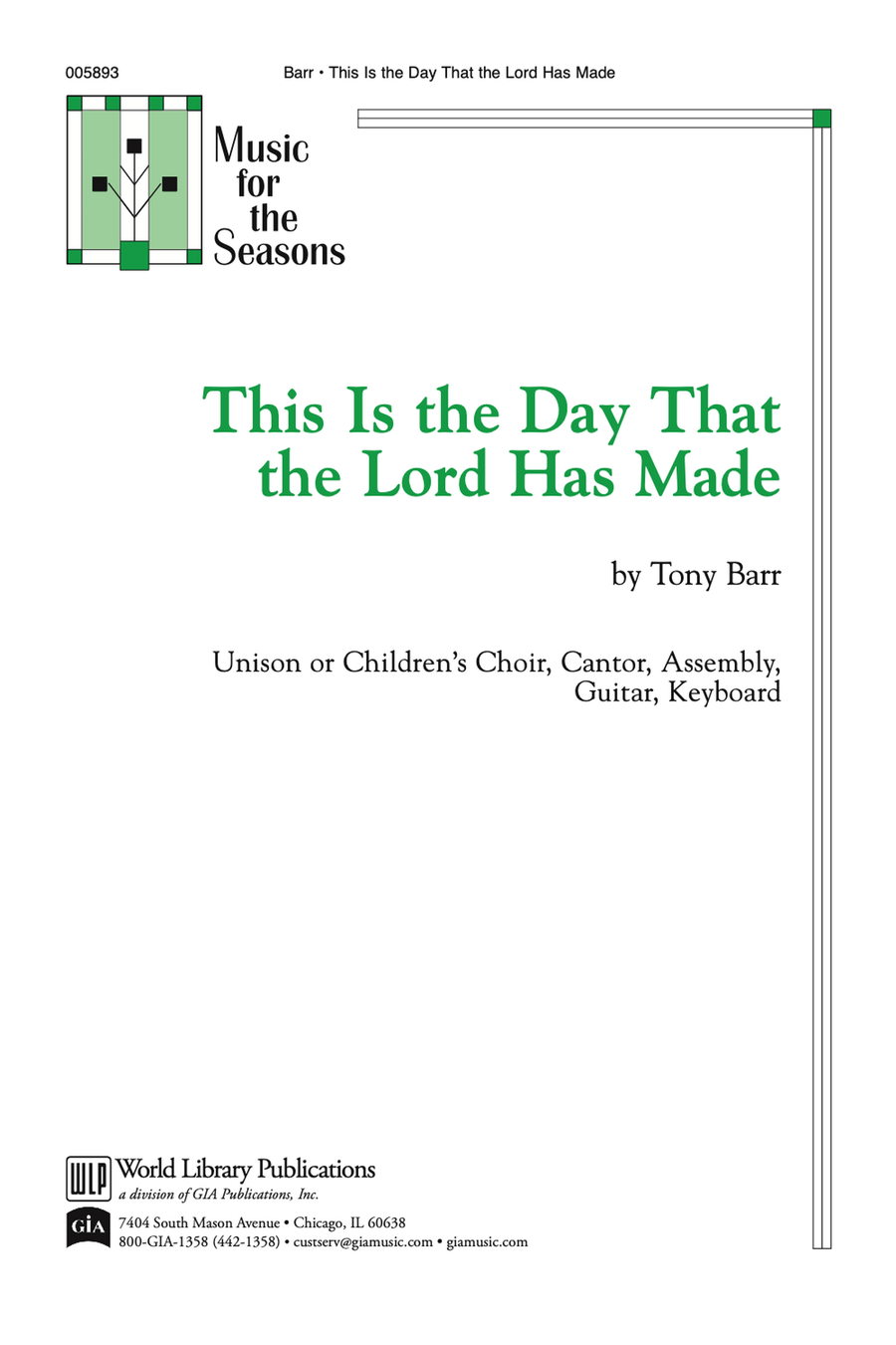 This is the Day that the Lord has Made Unison Choir scores gallery preview page 1